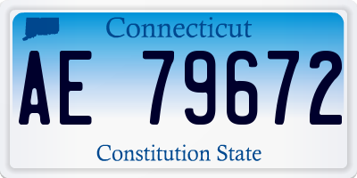 CT license plate AE79672