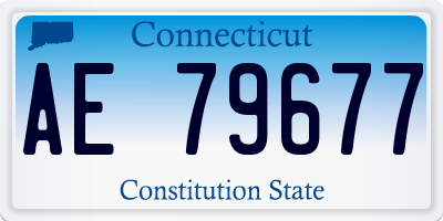 CT license plate AE79677