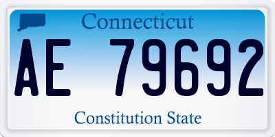 CT license plate AE79692