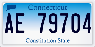 CT license plate AE79704