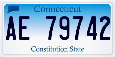 CT license plate AE79742