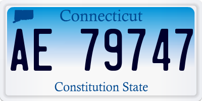 CT license plate AE79747