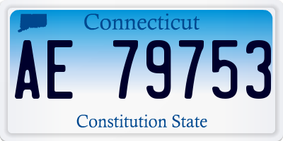 CT license plate AE79753