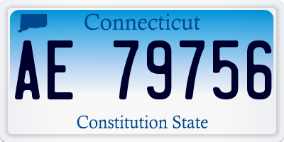 CT license plate AE79756