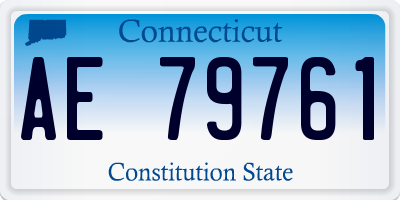 CT license plate AE79761