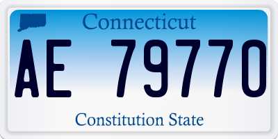 CT license plate AE79770