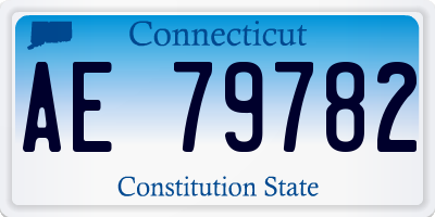 CT license plate AE79782