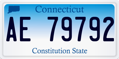 CT license plate AE79792