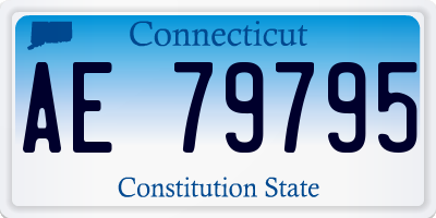 CT license plate AE79795