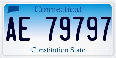 CT license plate AE79797
