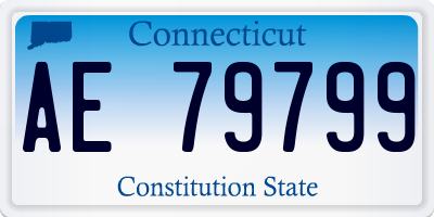 CT license plate AE79799