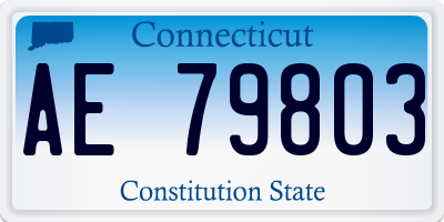 CT license plate AE79803