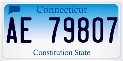 CT license plate AE79807
