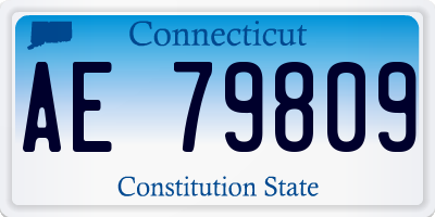 CT license plate AE79809