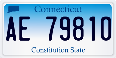 CT license plate AE79810