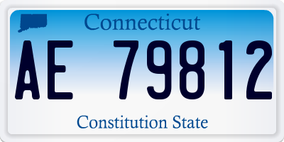 CT license plate AE79812