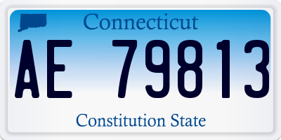 CT license plate AE79813