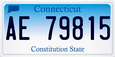 CT license plate AE79815