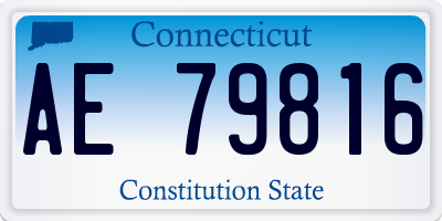 CT license plate AE79816
