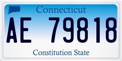 CT license plate AE79818