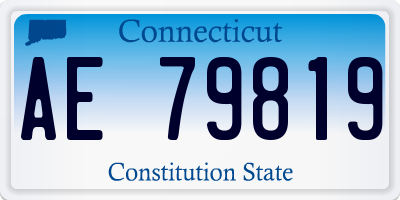 CT license plate AE79819