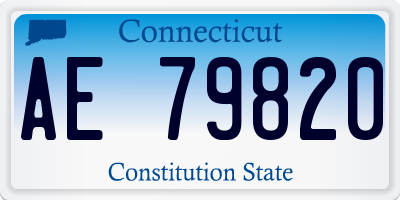 CT license plate AE79820