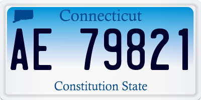 CT license plate AE79821