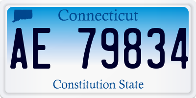 CT license plate AE79834