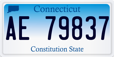 CT license plate AE79837