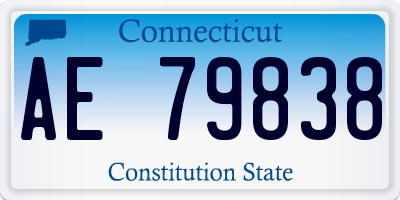 CT license plate AE79838