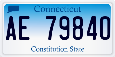 CT license plate AE79840