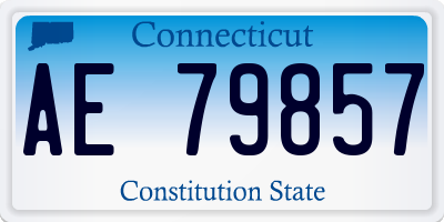 CT license plate AE79857
