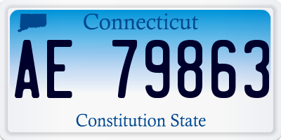 CT license plate AE79863