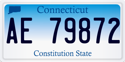 CT license plate AE79872