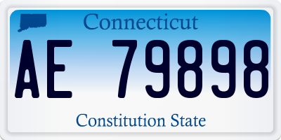 CT license plate AE79898