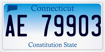 CT license plate AE79903