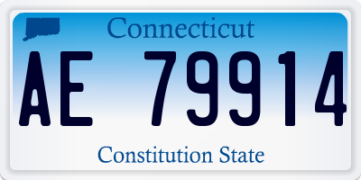 CT license plate AE79914