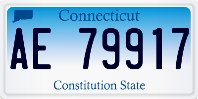 CT license plate AE79917