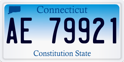 CT license plate AE79921