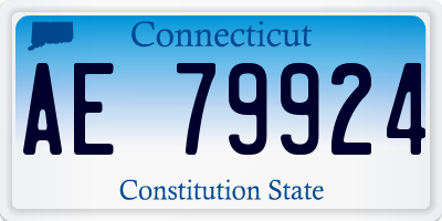 CT license plate AE79924