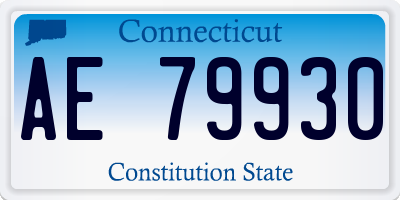 CT license plate AE79930