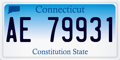 CT license plate AE79931