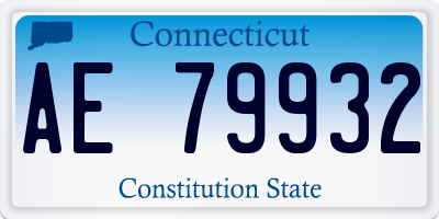 CT license plate AE79932