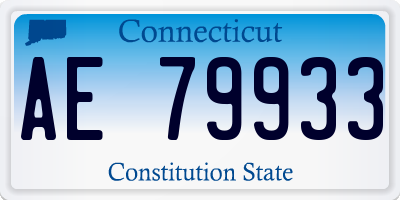 CT license plate AE79933