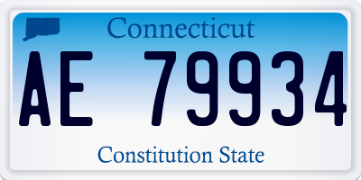 CT license plate AE79934