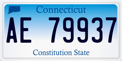 CT license plate AE79937