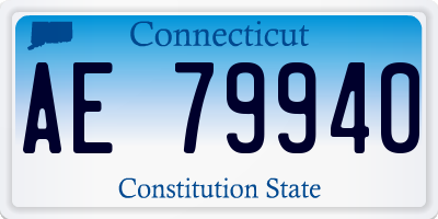 CT license plate AE79940