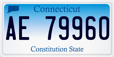CT license plate AE79960