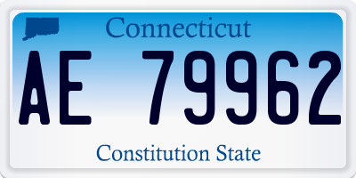 CT license plate AE79962