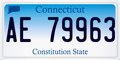 CT license plate AE79963